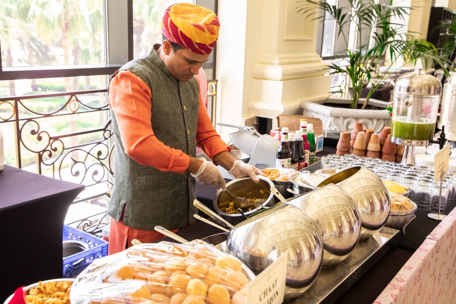 A Cater Inc. chef at the live chaat station, Emirates Palace Abu Dhabi